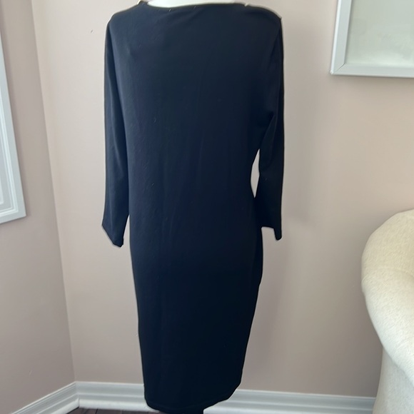 CALVIN Klein l NWT Black Dress with Gold Button Detail - Picture 3 of 5